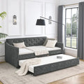 Twin Size Daybed with Twin Size Trundle Upholstered