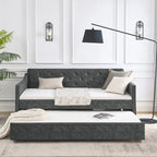 Twin Size Daybed with Twin Size Trundle Upholstered