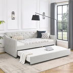 Twin Size Daybed with Twin Size Trundle Upholstered