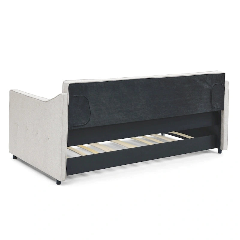 Twin Size Daybed with Twin Size Trundle Upholstered