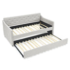 Twin Size Daybed with Twin Size Trundle Upholstered