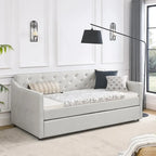 Twin Size Daybed with Twin Size Trundle Upholstered