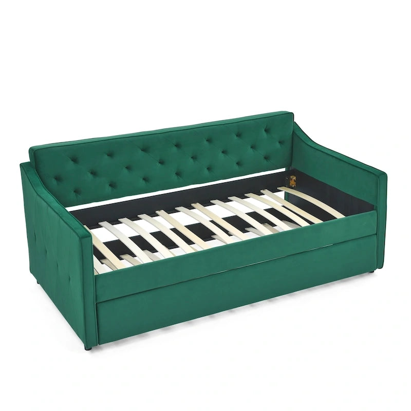 Twin Size Daybed with Twin Size Trundle Upholstered