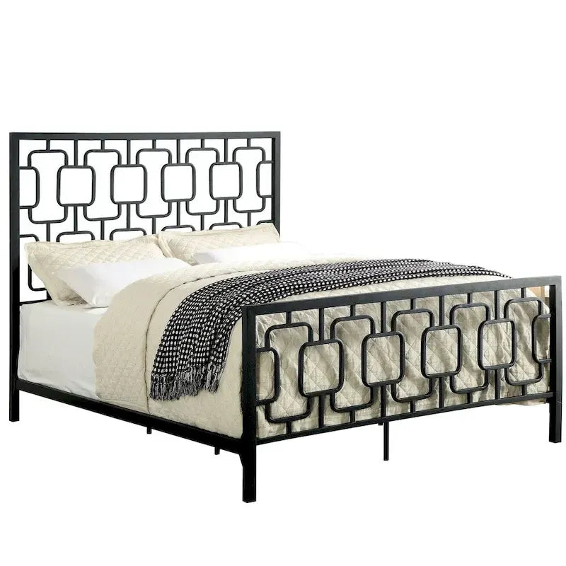 Furniture of America Buct Contemporary Metal Geometric Panel Bed