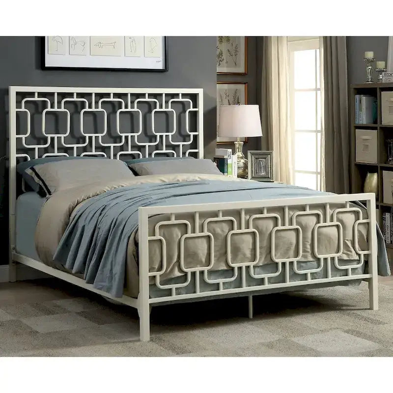 Furniture of America Buct Contemporary Metal Geometric Panel Bed