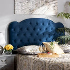 Clovis Modern and Contemporary Velvet Upholstered Headboard-Navy Blue