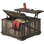 Moasis Farmhouse Lift Top Square Coffee Table with Storage