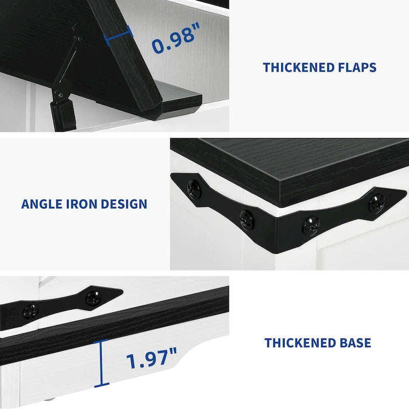 Moasis Farmhouse Lift Top Square Coffee Table with Storage