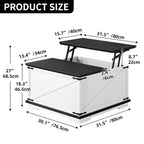 Moasis Farmhouse Lift Top Square Coffee Table with Storage