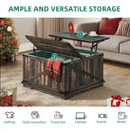 Moasis Farmhouse Lift Top Square Coffee Table with Storage
