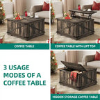 Moasis Farmhouse Lift Top Square Coffee Table with Storage