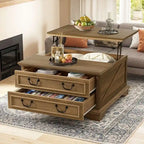 Moasis Farmhouse Lift Top Square Coffee Table with Storage