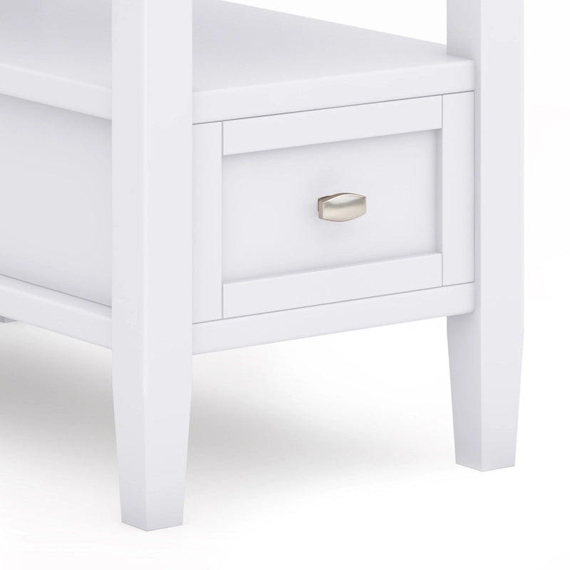 WYNDENHALL Norfolk SOLID WOOD 14 inch Wide Rectangle Transitional Narrow Side Table - 14 Inches wide