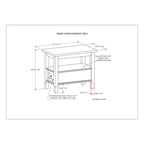 WYNDENHALL Norfolk SOLID WOOD 14 inch Wide Rectangle Transitional Narrow Side Table - 14 Inches wide