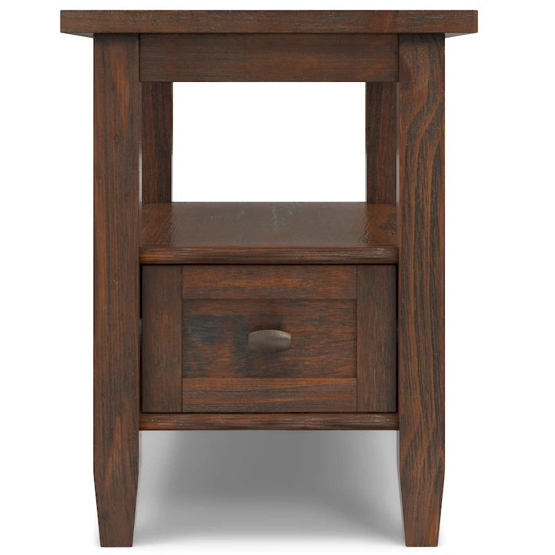 WYNDENHALL Norfolk SOLID WOOD 14 inch Wide Rectangle Transitional Narrow Side Table - 14 Inches wide