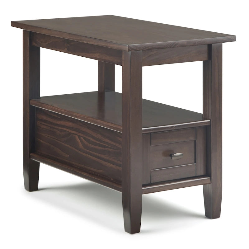 WYNDENHALL Norfolk SOLID WOOD 14 inch Wide Rectangle Transitional Narrow Side Table - 14 Inches wide
