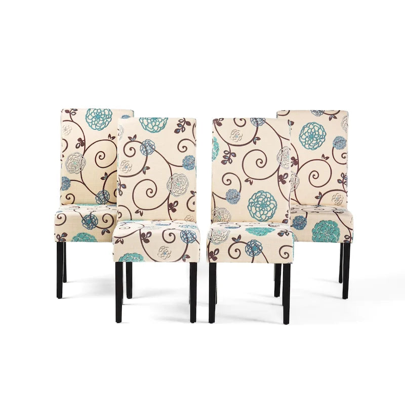 Pertica Patterned Upholstered Dining Chairs (Set of 4) by Christopher Knight Home