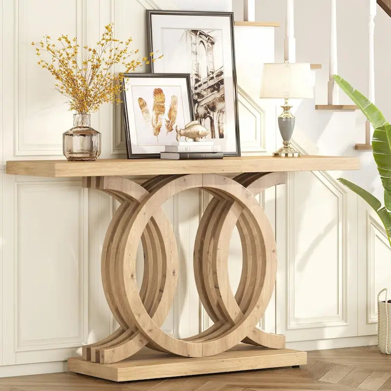 55 inches Console Table with Geometric Base