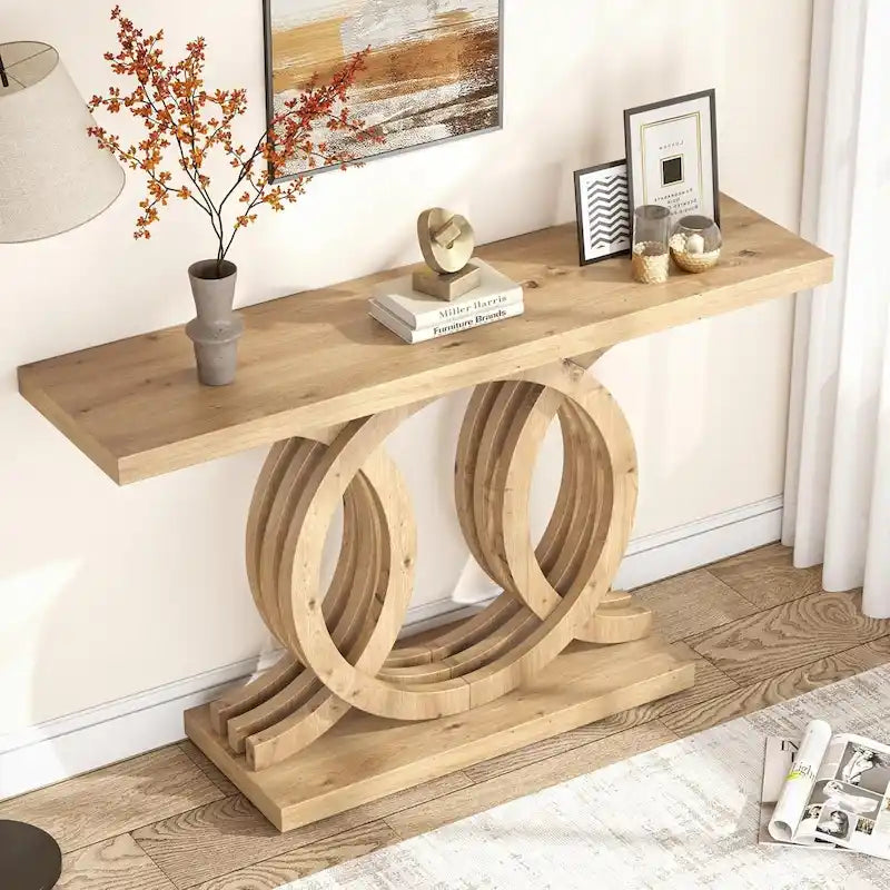 55 inches Console Table with Geometric Base