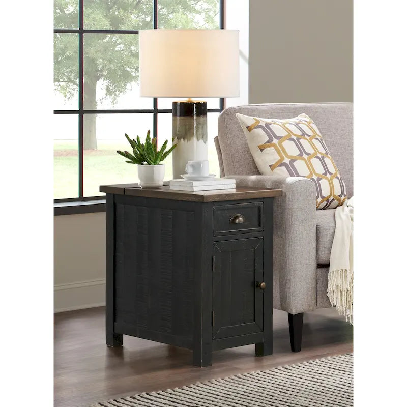Monterey Solid Wood Chairside End Table with Hidden Power Outlets