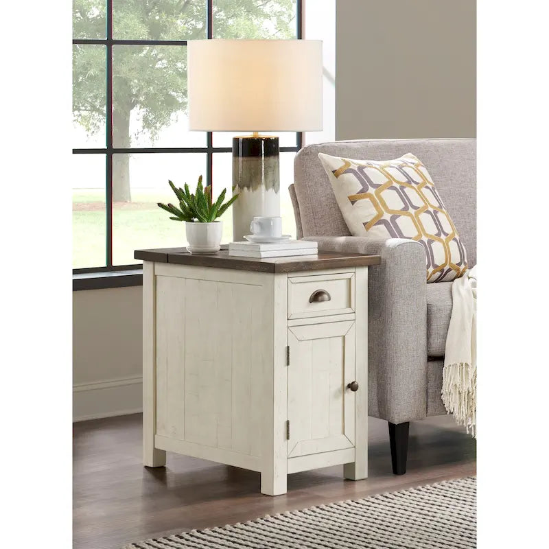 Monterey Solid Wood Chairside End Table with Hidden Power Outlets