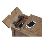 Monterey Solid Wood Chairside End Table with Hidden Power Outlets