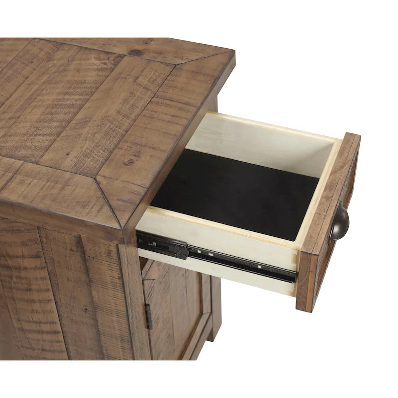 Monterey Solid Wood Chairside End Table with Hidden Power Outlets