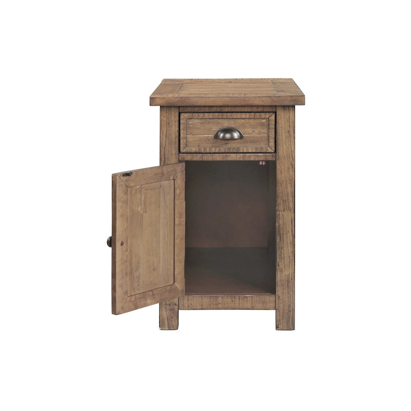 Monterey Solid Wood Chairside End Table with Hidden Power Outlets