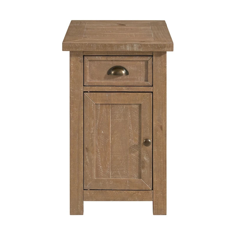 Monterey Solid Wood Chairside End Table with Hidden Power Outlets