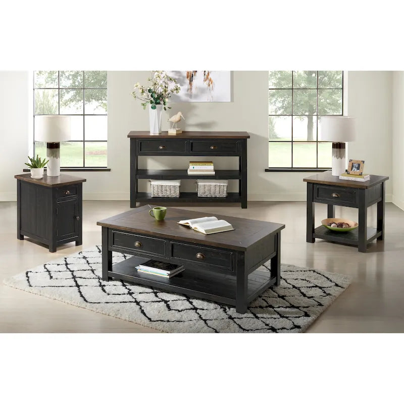 Monterey Solid Wood Chairside End Table with Hidden Power Outlets