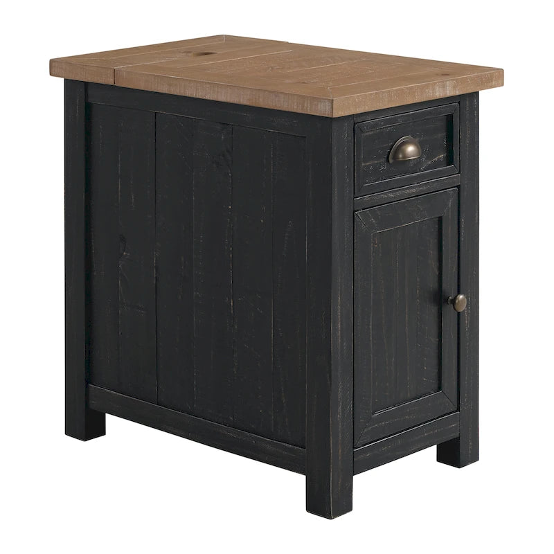 Monterey Solid Wood Chairside End Table with Hidden Power Outlets