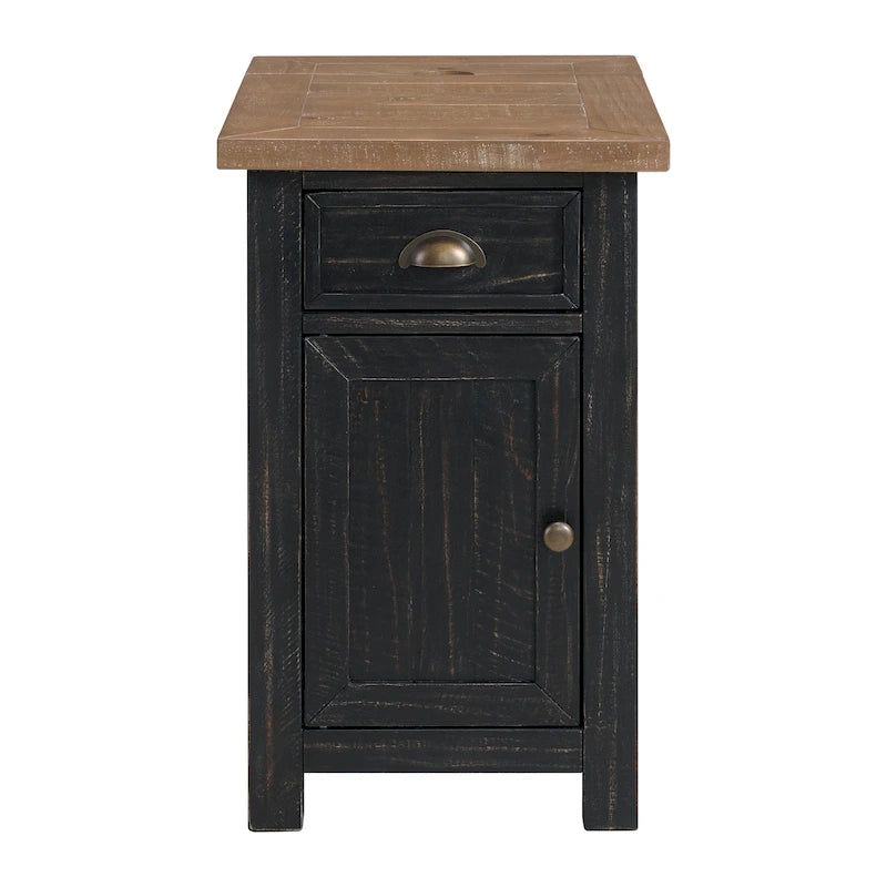 Monterey Solid Wood Chairside End Table with Hidden Power Outlets