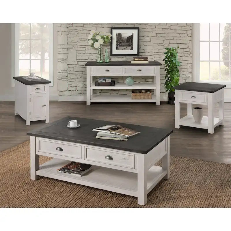 Monterey Solid Wood Chairside End Table with Hidden Power Outlets