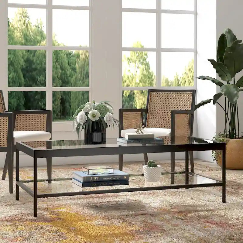 Alexis Metal and Glass Coffee Table