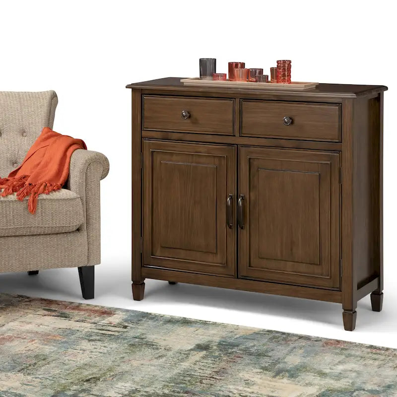 WYNDENHALL Hampshire 40 Wide Solid Wood Traditional Entryway Storage Cabinet - 40w x 15d x 36 h