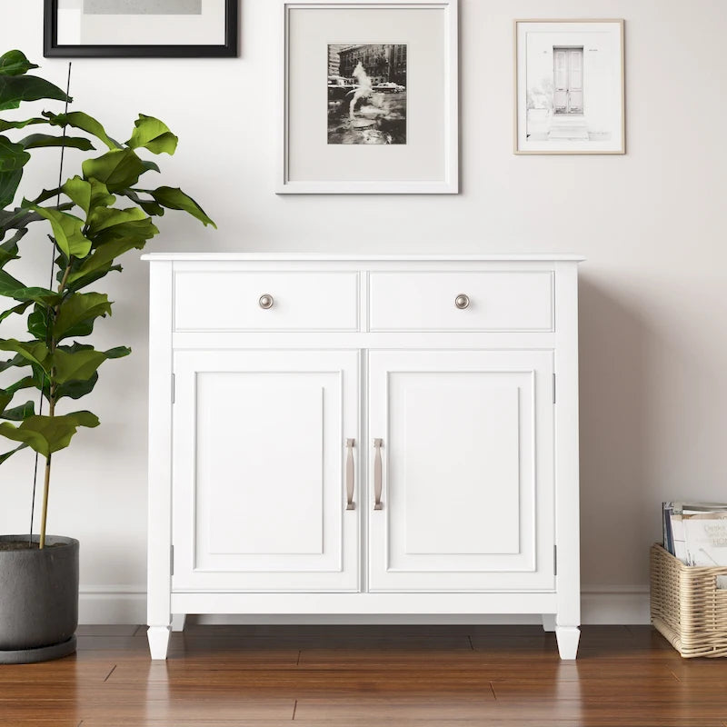 WYNDENHALL Hampshire 40 Wide Solid Wood Traditional Entryway Storage Cabinet - 40w x 15d x 36 h