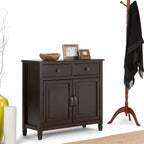 WYNDENHALL Hampshire 40 Wide Solid Wood Traditional Entryway Storage Cabinet - 40w x 15d x 36 h
