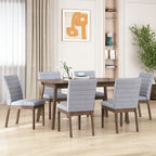 Lancer Channel Stitch Upholstered Dining Chairs (Set of 6) by Christopher Knight Home