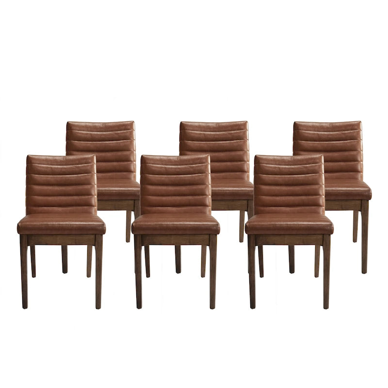 Lancer Channel Stitch Upholstered Dining Chairs (Set of 6) by Christopher Knight Home