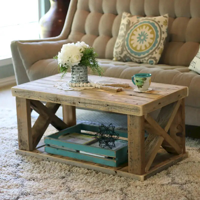 Wooden X Leg Coffee Table