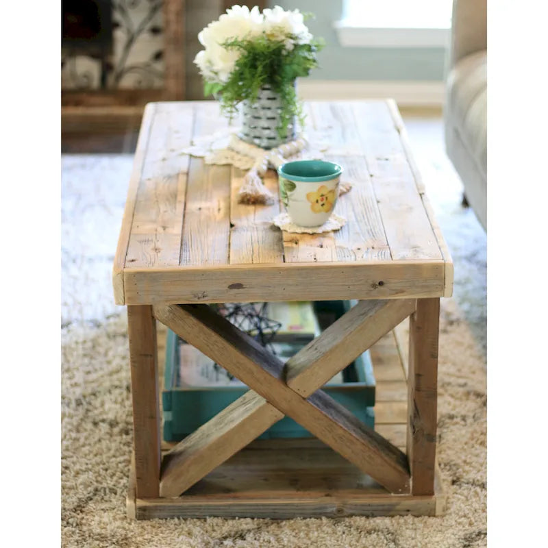 Wooden X Leg Coffee Table