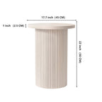 Round Wood End Table Fluted Pedestal Side Table