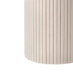 Round Wood End Table Fluted Pedestal Side Table