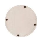 Round Wood End Table Fluted Pedestal Side Table