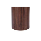 Round Wood End Table Fluted Pedestal Side Table