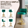 CAROCC Velvet Counter Bar stool with Height Adjustable and Swivel