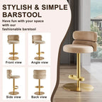 CAROCC Velvet Counter Bar stool with Height Adjustable and Swivel
