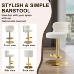 CAROCC Velvet Counter Bar stool with Height Adjustable and Swivel