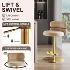 CAROCC Velvet Counter Bar stool with Height Adjustable and Swivel