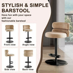 CAROCC Velvet Counter Bar stool with Height Adjustable and Swivel